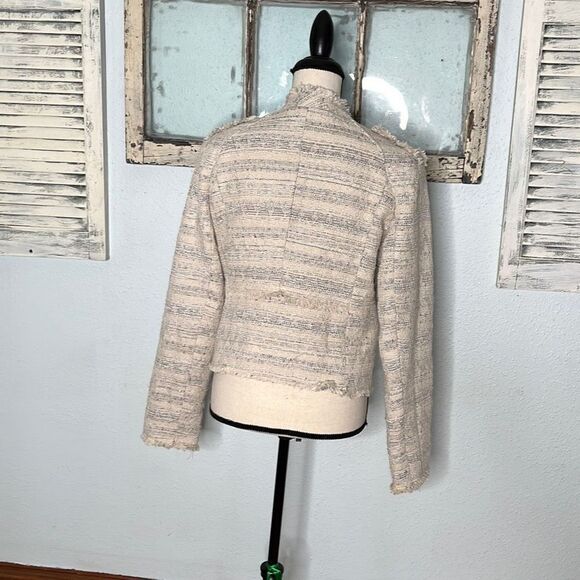 Vici Women's Ivory Collared Striped Jacket Size Large - Picture 8 of 12